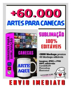 Artes para Canecas Sublimação + de 60 mil artes editáveis - Digital Services