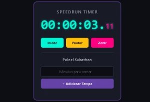Layout de Cronômetro/Timer Premium para Speedrun e Subathon - Outros