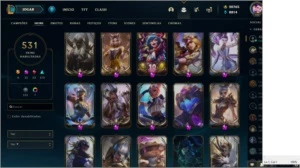 Conta LOL 531 Skins nivel 189, todos os champs + 20k de RP - League of Legends