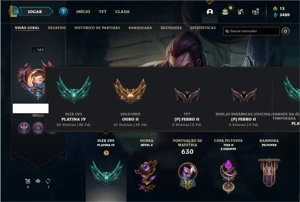 Conta ouro 2 com TODOS os champs e 170 Skins + 2 Prestigios - League of Legends LOL