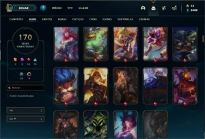 Conta ouro 2 com TODOS os champs e 170 Skins + 2 Prestigios - League of Legends LOL