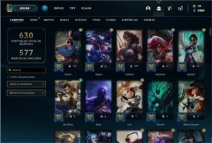 Conta ouro 2 com TODOS os champs e 170 Skins + 2 Prestigios - League of Legends LOL