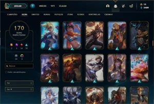 Conta ouro 2 com TODOS os champs e 170 Skins + 2 Prestigios - League of Legends LOL