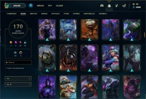 Conta ouro 2 com TODOS os champs e 170 Skins + 2 Prestigios - League of Legends LOL