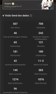 CONTA GENSHIN [AR 57] 14 CINCO ESTRELAS+ TODOS O 4 ESTRELAS - Genshin Impact