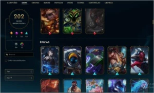conta diamante 4 full champs + 202 skins - League of Legends LOL