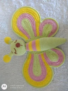 Naninha ou Manta do Apego em Crochê - Borboleta - Artesanato e Personalizados