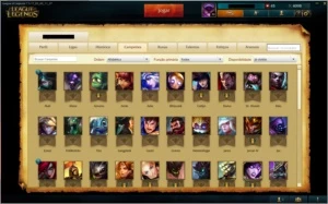 CONTAS DE LEAGUE OF LEGENDS 54 CHAMPS - 3 SKINS PLATINA V LOL