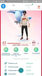Conta pokémon Go  nível 42