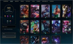 Conta LOL Ouro 1 (Já foi diamond) + 139 Champions + 92 Skins - League of Legends