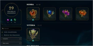 1186 reais gastos - 169 skins - plat IV honra 5 na season 9 - League of Legends LOL