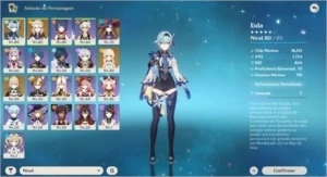 Eula C1, Albedo, Mona e Jean - Genshin Impact