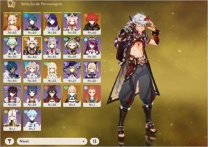 Yoimiya, Raiden, Diluc, arco enferrujado r3,  Ar37 - Genshin Impact