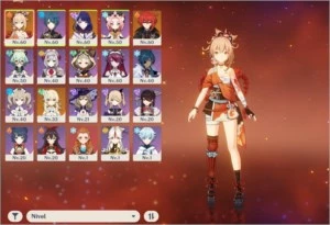 Yoimiya, Raiden, Diluc, arco enferrujado r3,  Ar37 - Genshin Impact