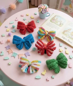 Xuxinha de crochê lacinho - Kit 3 unidades - Artesanato e Personalizados