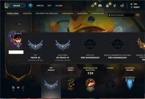 Conta prata 4 com TODOS os champs e 224 Skins + 2500 RP - League of Legends LOL