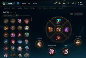Conta prata 4 com TODOS os champs e 224 Skins + 2500 RP - League of Legends LOL