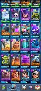 conta clasy royale  Nível 13, 344943 Mil Gold e 1915 Gemas - Clash Royale