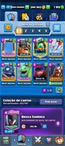 conta clasy royale  Nível 13, 344943 Mil Gold e 1915 Gemas - Clash Royale