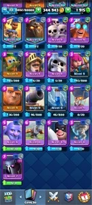 conta clasy royale  Nível 13, 344943 Mil Gold e 1915 Gemas - Clash Royale