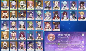 ar56 - genshin impact - 10 personagens 5* - 5 armas 5*