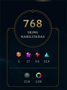 Conta de lol c/ 768 skins - League of Legends