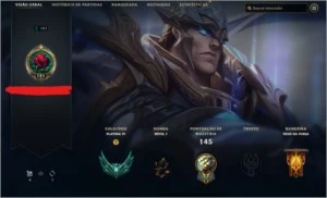 CONTA PLATINA 4 COM SKIN DEUS-REI GAREN! - League of Legends LOL