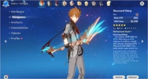 AR20 Childe+Harpa celestial melhor arma pra ele+ benção - Genshin Impact