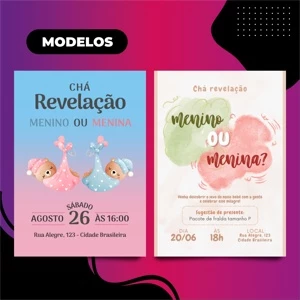 Convite para Chá Revelação Digital Envio em 24 Horas - Outros