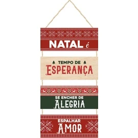 Placas MDF Natal Esperança Alegria e Amor - 4 Peças - Artesanato e Personalizados