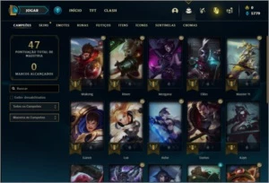 Conta ouro 4 com 4 skins e 22 champs - League of Legends LOL