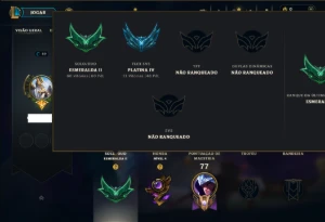 Esmeralda 2 com 75 Champs e 48 Skins - League of Legends LOL