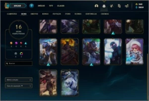 Conta DIAMANTE 1 com 360 RP, 16 skins e 36 champs - League of Legends LOL