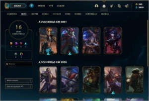 Conta DIAMANTE 1 com 360 RP, 16 skins e 36 champs - League of Legends LOL