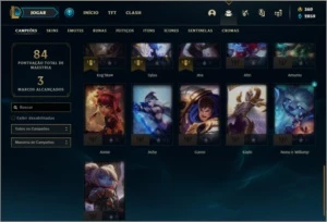 Conta DIAMANTE 1 com 360 RP, 16 skins e 36 champs - League of Legends LOL