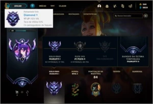 Conta DIAMANTE 1 com 360 RP, 16 skins e 36 champs - League of Legends LOL