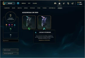 Conta DIAMANTE 1 com 360 RP, 16 skins e 36 champs - League of Legends LOL
