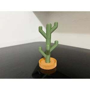 Porta-joias Cacto 3D Verde com Base Mostarda - Artesanato e Personalizados