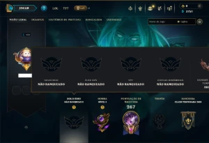 Unranked com 125 Champs e 41 Skins ( MID / ADC / TOP )