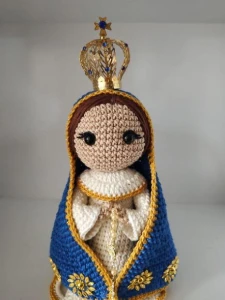 Santinha em Crochê - Nossa Senhora Aparecida - Artesanato e Personalizados