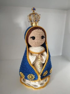 Santinha em Crochê - Nossa Senhora Aparecida - Artesanato e Personalizados
