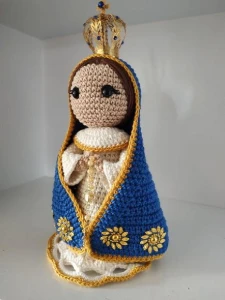 Santinha em Crochê - Nossa Senhora Aparecida - Artesanato e Personalizados