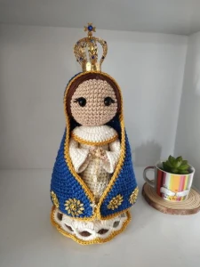 Santinha em Crochê - Nossa Senhora Aparecida - Artesanato e Personalizados