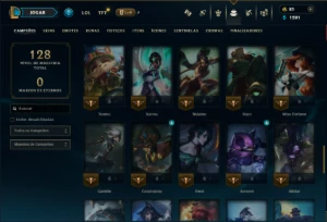 Prata 3 com 70 Champs e 16 Skins ( Mais de 200 Jogos ) - League of Legends LOL