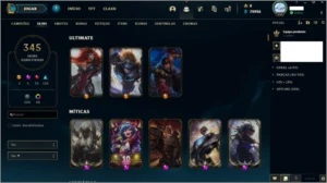 Conta com +350 skin, 4 skins prestigio e 5 Vitoriosas - League of Legends LOL