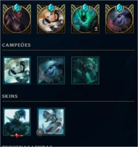 CONTA LOL, PLATINA, 140 SKINS, TODOS OS CAMPEÕES, 2014 - League of Legends