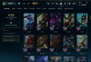 Bronze 1 com 130 Champs e 64 Skins - League of Legends LOL