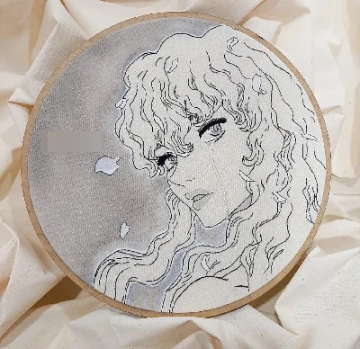 Berserk Bordado Quadro 22Cm - Artesanato e Personalizados