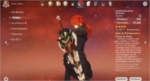 Conta AR 56 com Xiao, Kazuha, Zhongli, Tartaglia + Armas 5* - Genshin Impact