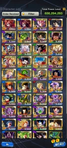Conta de Dragon Ball Legends Nível 230